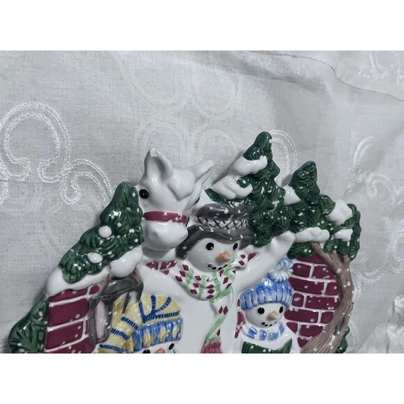 Fitz And Floyd “The Flurries Snowmen” Christmas Dish or Wall Platter HolidaDecor - Picture 16 of 16
